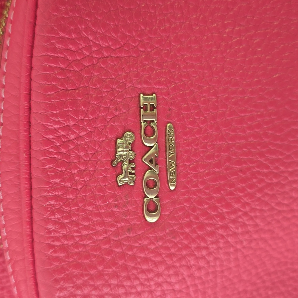 Coach Pink Pebbled Leather Backpack with Gold-Tone Hardware - Picture 4 of 16
